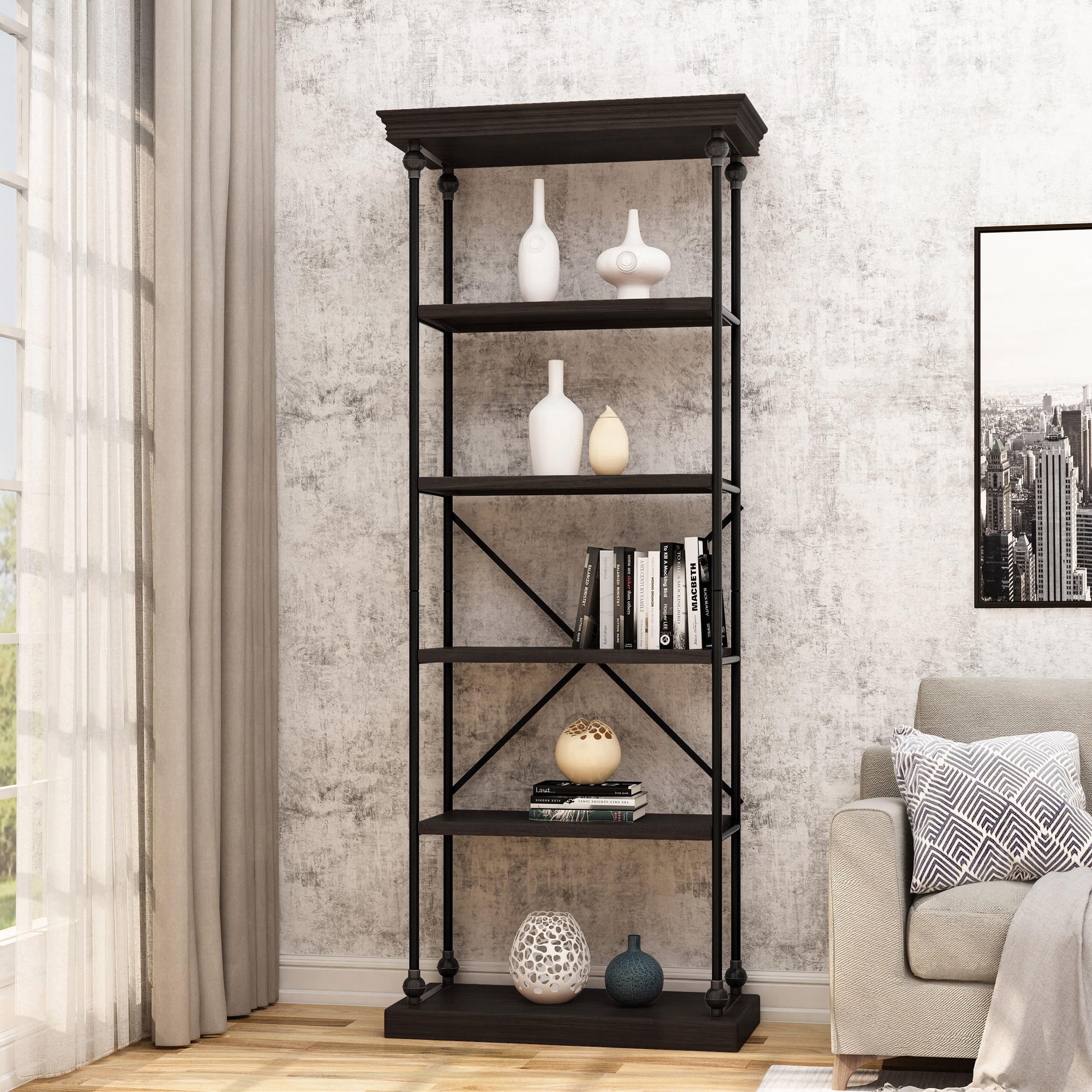 Amazon.com: Whitmor Modern Industrial 4-Tier Shelf with